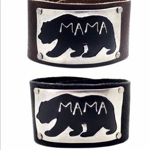 Mama Bear Leather Bracelet